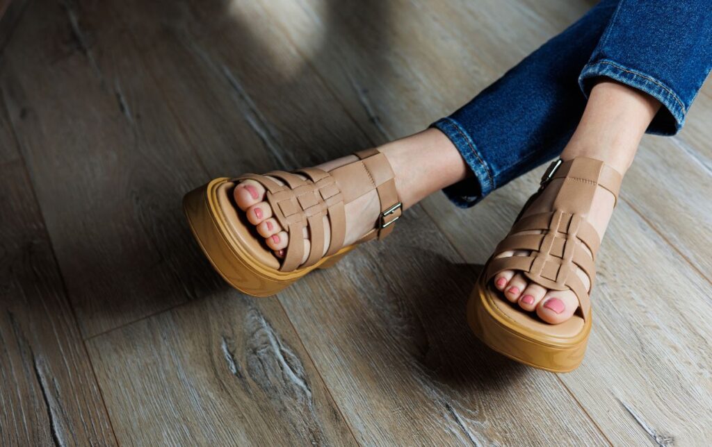 sandales compensées