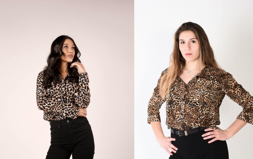 femme en haut leopard