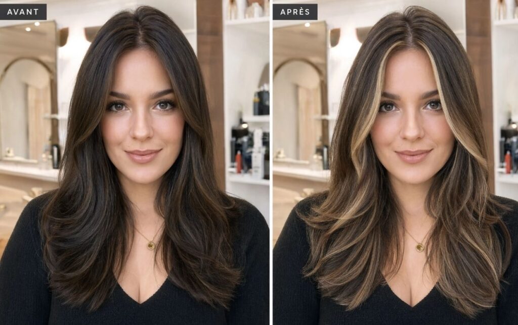 hair contouring avant apres